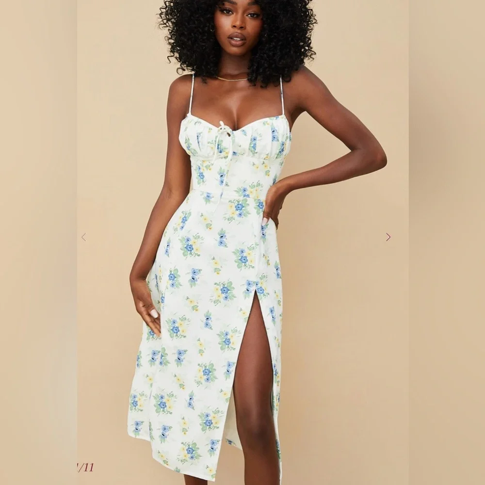 510. 🆕 House of CB Carina Floral Midi Dress 15” P2P, Size S - Picture 3 of 13